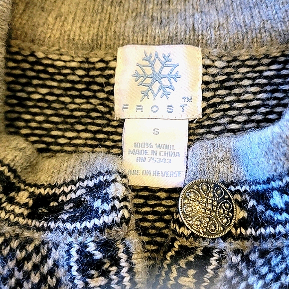 Frost Icelandic Style: Black Grey & White 100%Wool - image 3